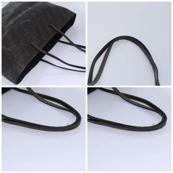 FENDI Zucca Canvas Tote Bag Brown Black Auth yk14952 - Picture 16 of 16